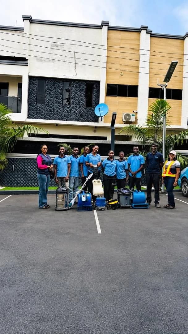 BOOM Cleaning team members on location at a property in Abuja